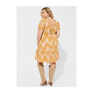 TORRID Mini Two Tone Lace Tiered Baby Doll Dress Smoke Gray/Mustard Size 5X